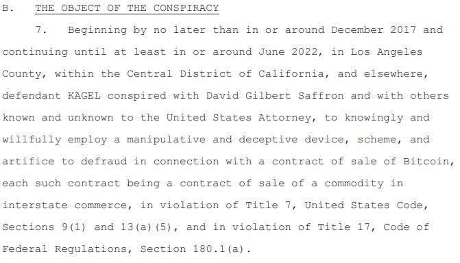 Indictment: Kagel deceived victims through a Ponzi scheme.