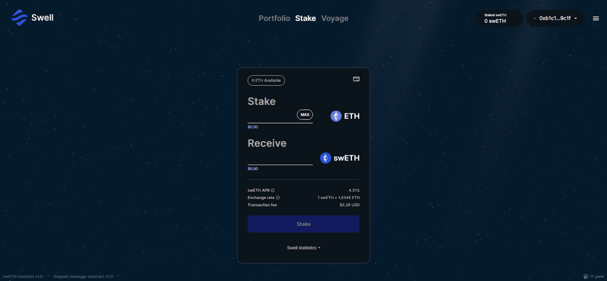 IMG Робоча сторінка платформи Swell  Джерело app.swellnetwork.io