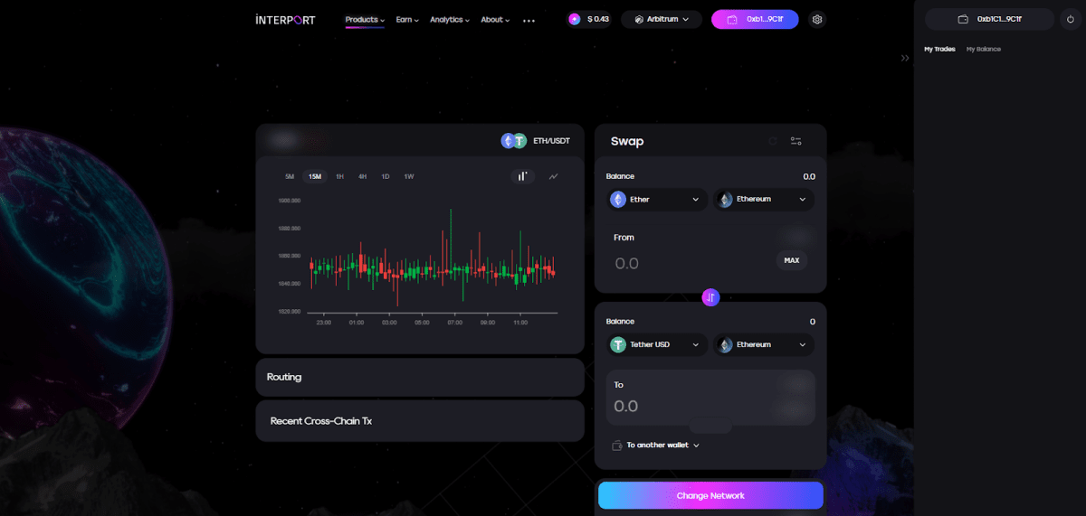 Рабочий интерфейс платформы Interport (app.interport.fi)
