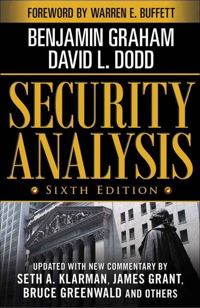 Cover of Security Analysis by Benjamin Graham and David L. Dodd. Source: Amazon.com