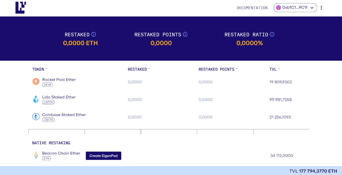 Стартова сторінка протоколу EigenLayer Джерело app.eigenlayer.xyz