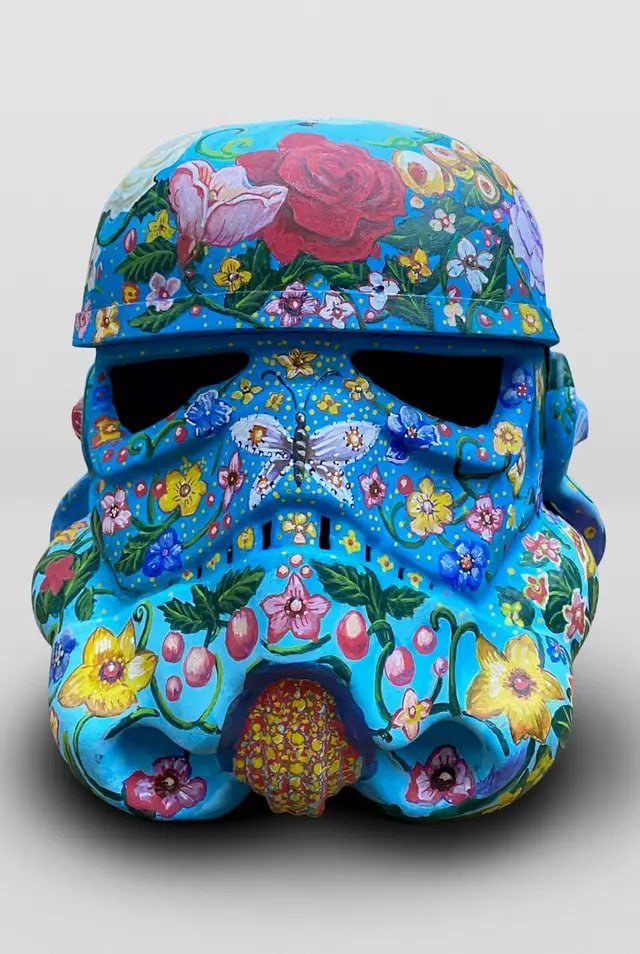 The stormtrooper helmet that became the prototype for the NFT minted by Moore. Source: The Art Newspaper