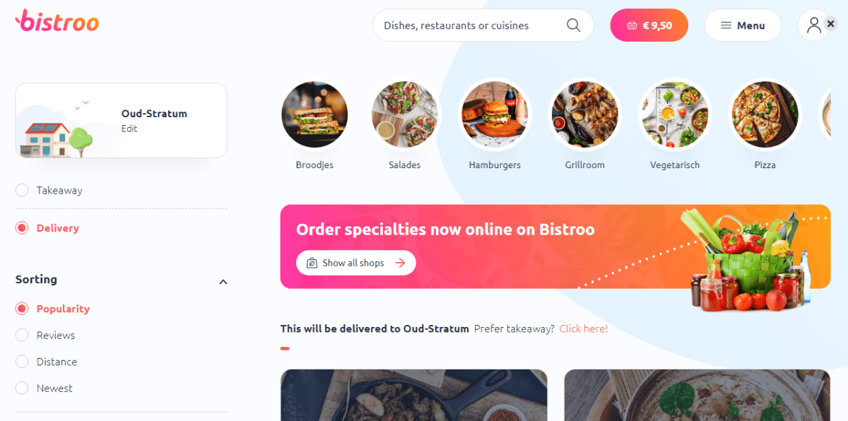 Bistroo accepts food orders via the web as well as mobile applications for Android and iOS.