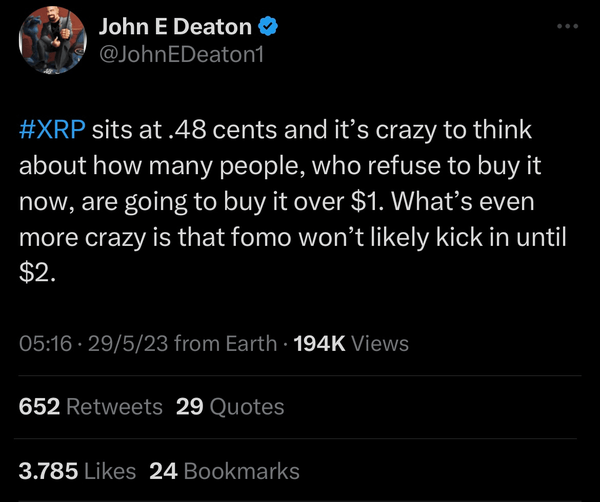John E.Deaton’s tweet. Source: Twitter