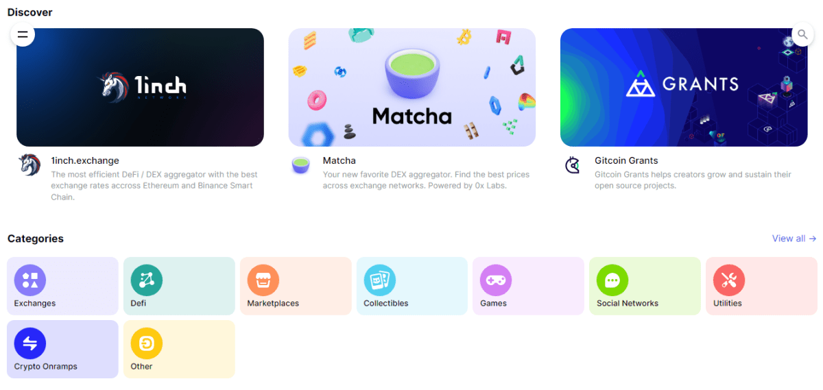 dApps catalogue. Source: dap.ps