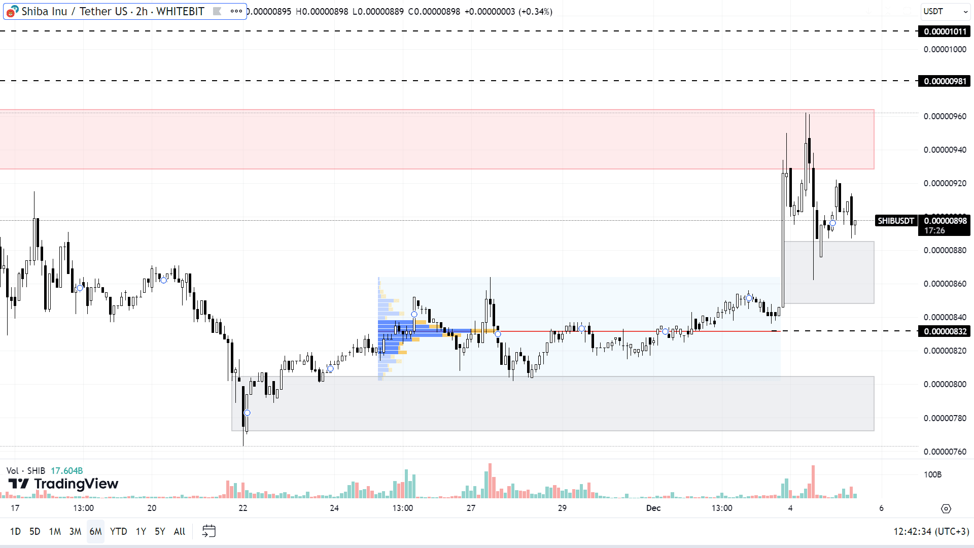 SHIB chart on the H2 timeframe