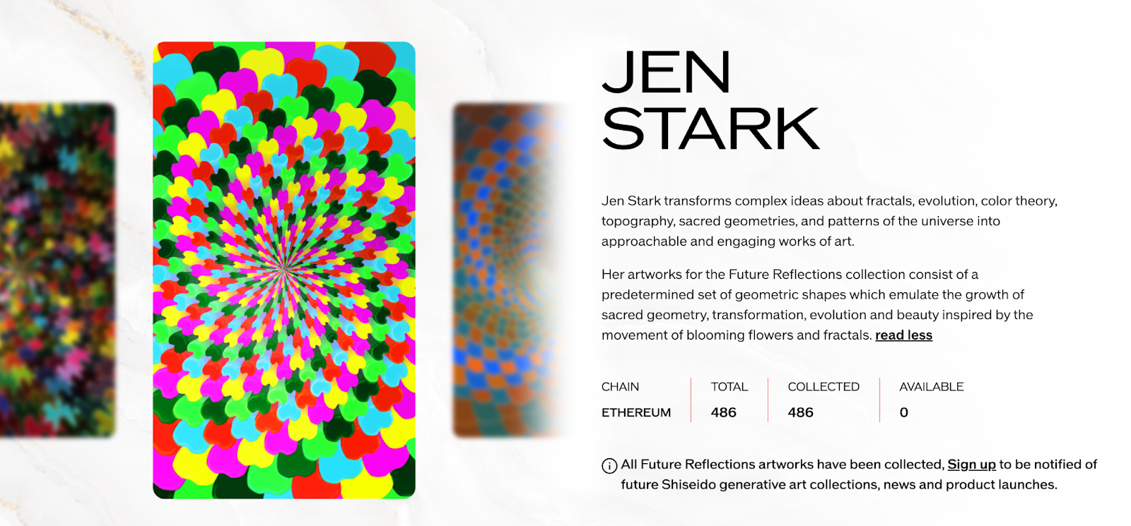 Jen Stark’s psychedelic motives. Source: shiseidofuturereflections.com