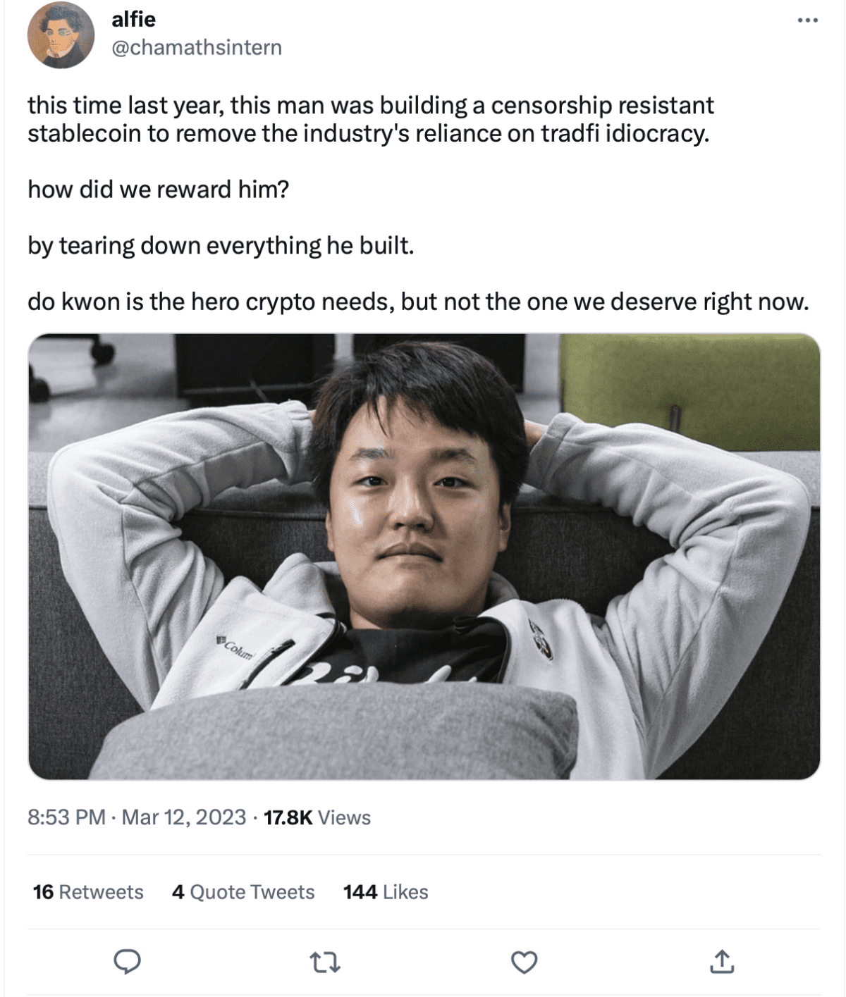 Джерело: твітер Алфі 