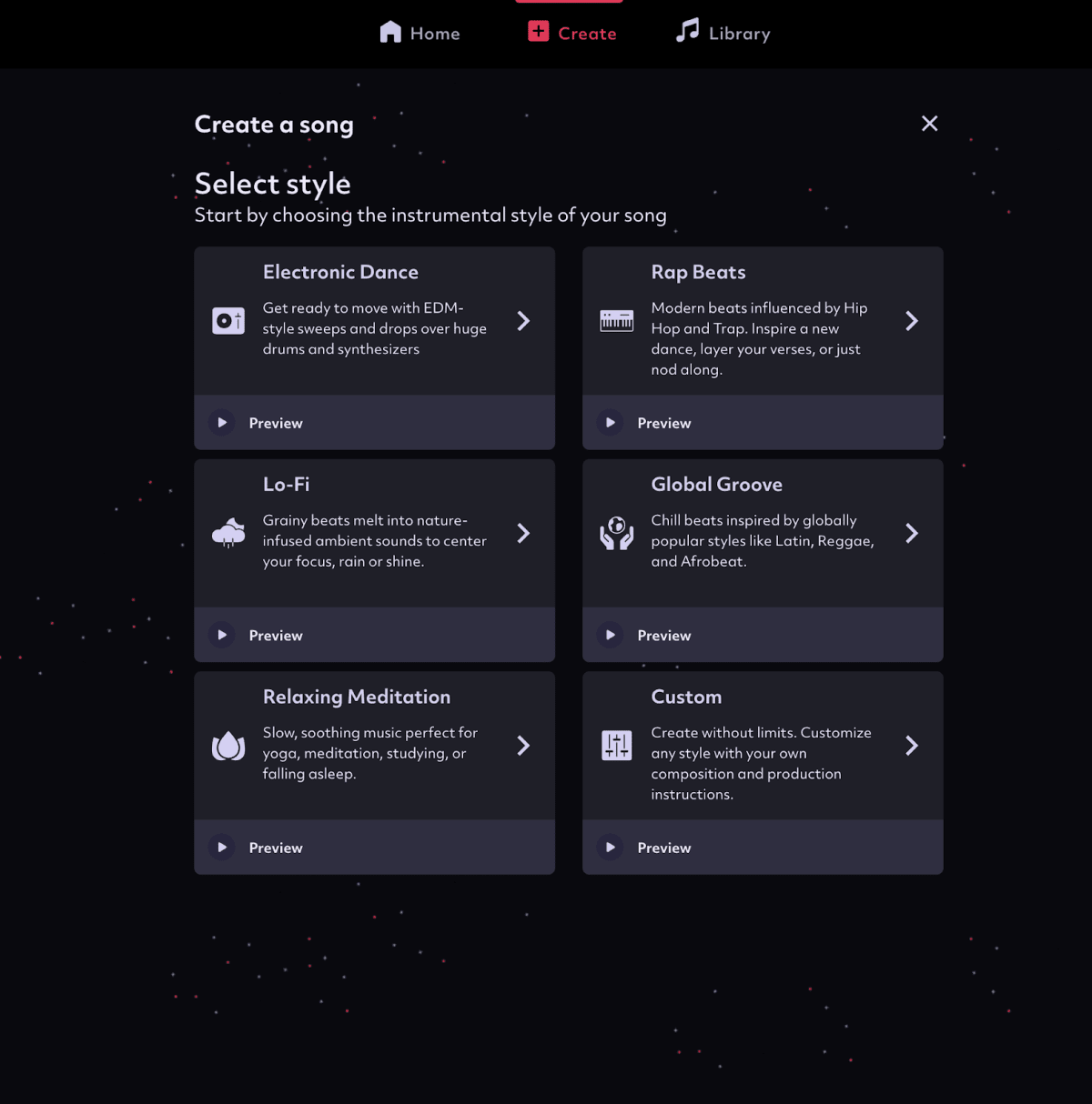 Рабочая область для создания трека на Boomy. Источник Boomy.com