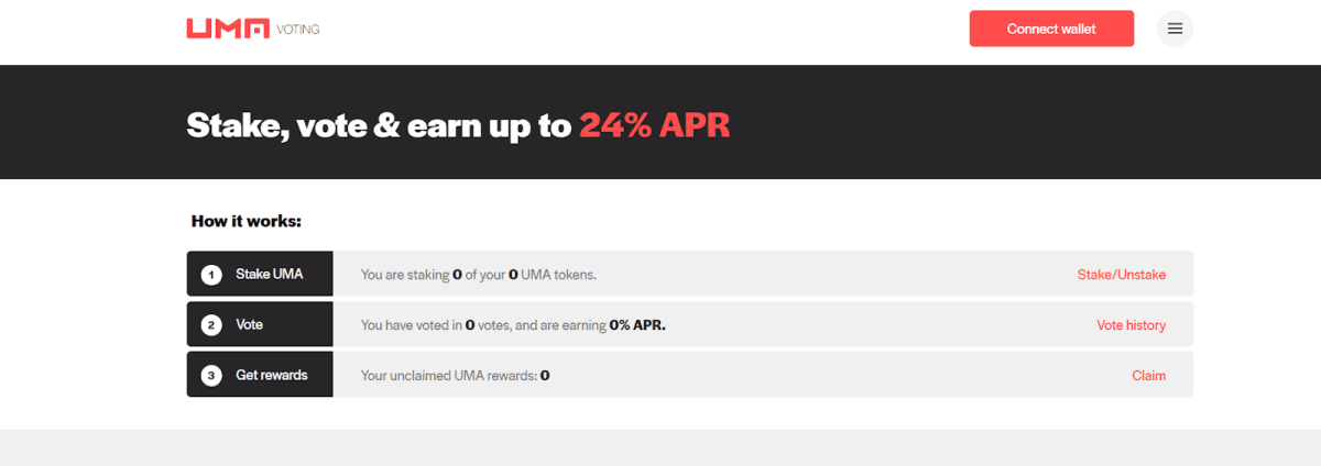 Details on UMA Token Staking  Source: uma.xyz