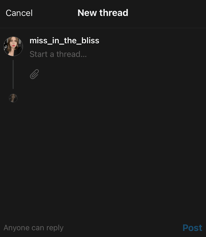 Threads’ thread writing process. Source: Threads’ app