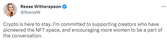 A tweet posted by Reese on December 6, 2021