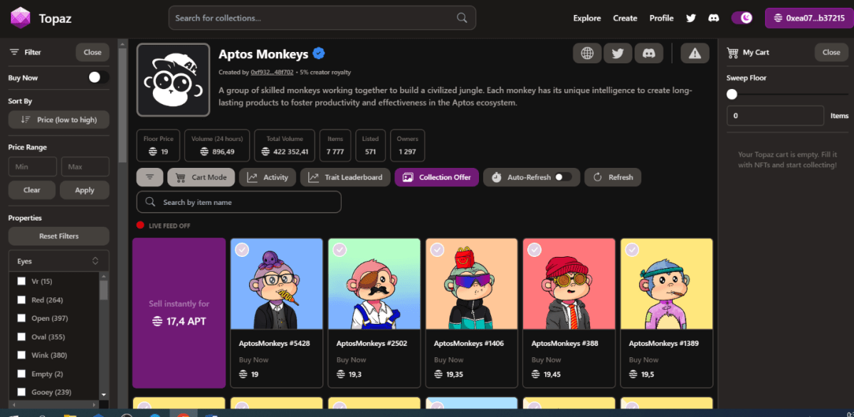 Topaz NFT-marketplace