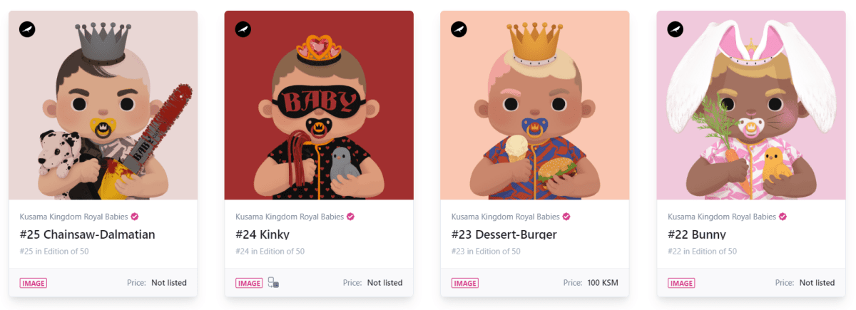 Королевские младенцы Kusama Источник: https://www.kusamakingdom.com