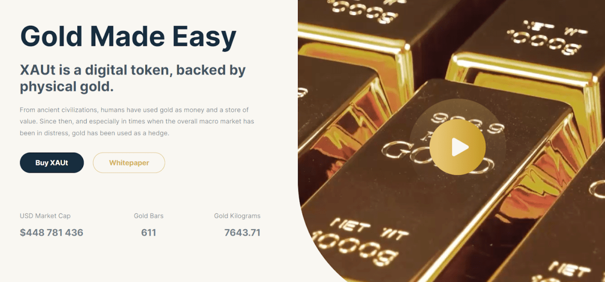 XAUT Stablecoin features (gold.tether.to)