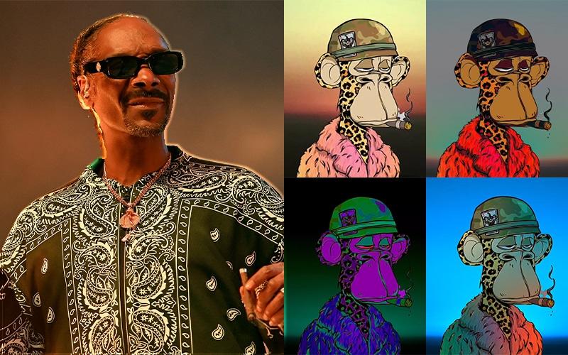Snoop Dogg & his NFT prototype from the Bored Apes Yacht Club collection