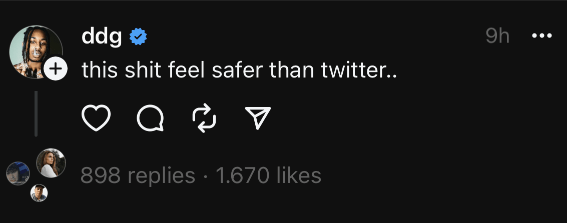 Ddg’s thread. Source: Threads’ app