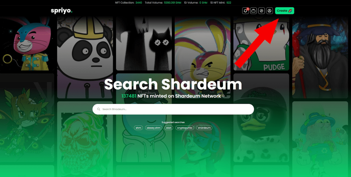 Creating an NFT on Shardeum Source: spriyo.xyz