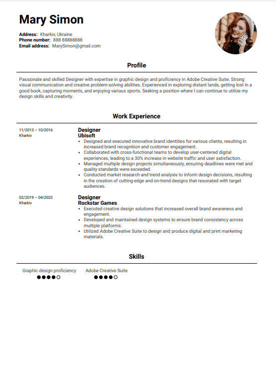 Готовый документ от Kickresume