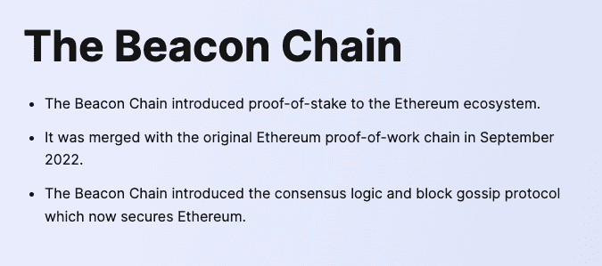 How the Beacon Chain works. Source: ethereum.org