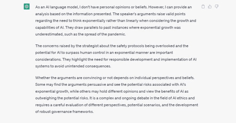 ChatGPT вважає аргументи Березіна не позбавленими сенсу. Джерело: діалог із ChatGPT