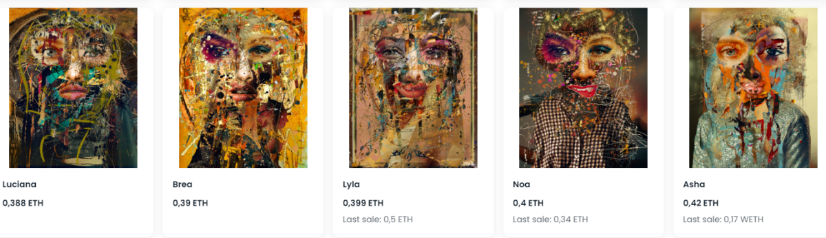 NFT из коллекции Джереми Коварта Block Queens Источник: opensea.io/collection/block-queens-by-jeremy-cowart