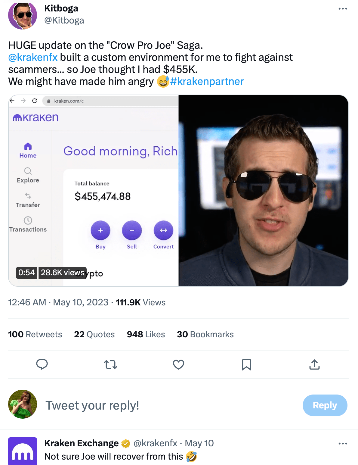 Kitboga’s tweet. Source: Twitter