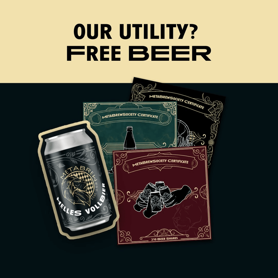 Преимущества NFT MetaBrewSociety Источник: twitter.com/metabrewsociety