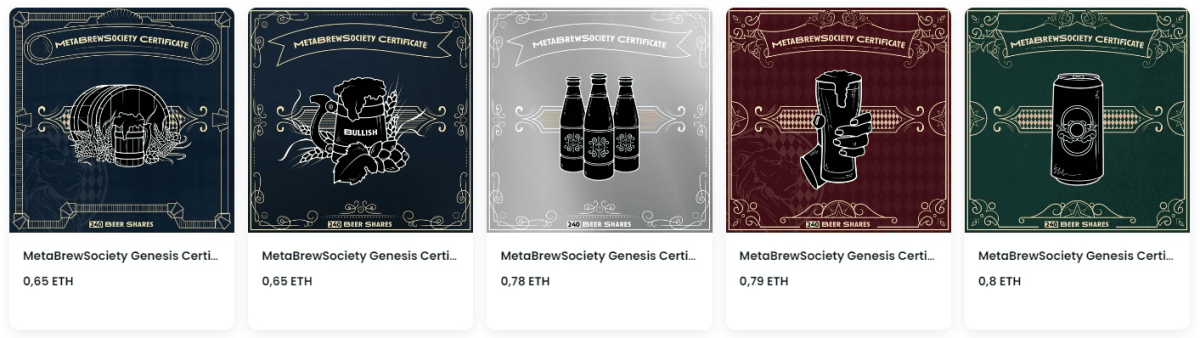 Коллекция NFT MetaBrewSociety Genesis Certificate Источник: opensea.io/collection/metabrewsociety-genesis-certificate