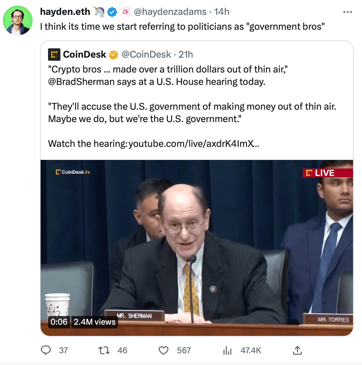 Твіт Hayden.eth. Джерело: Twitter