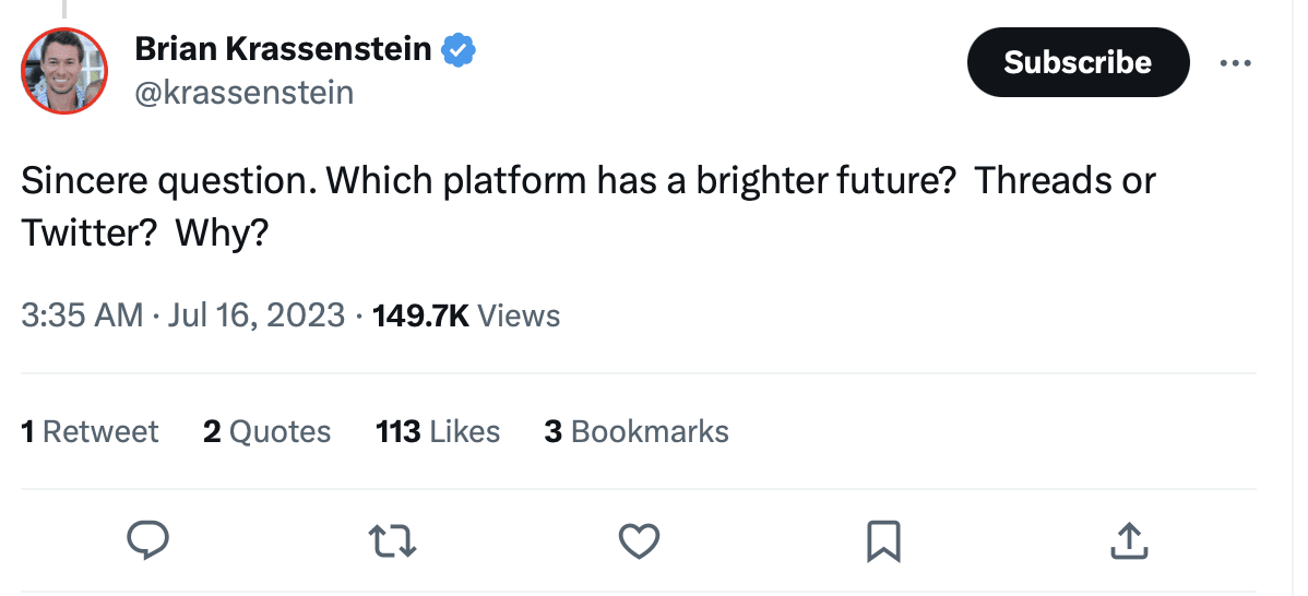Твіт Браяна Крассентейна. Джерело: Twitter