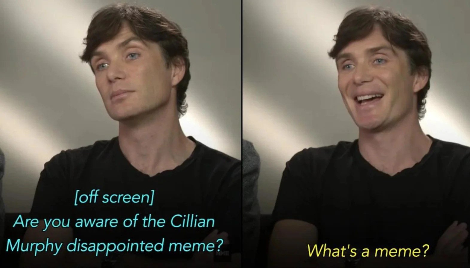 Cillian Murphy’s not knowing what a meme is became a meme. Source: Reddit
