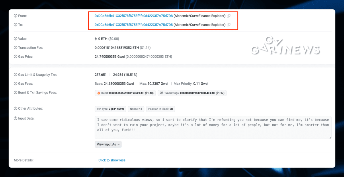 Curve Finance hacker speaks out