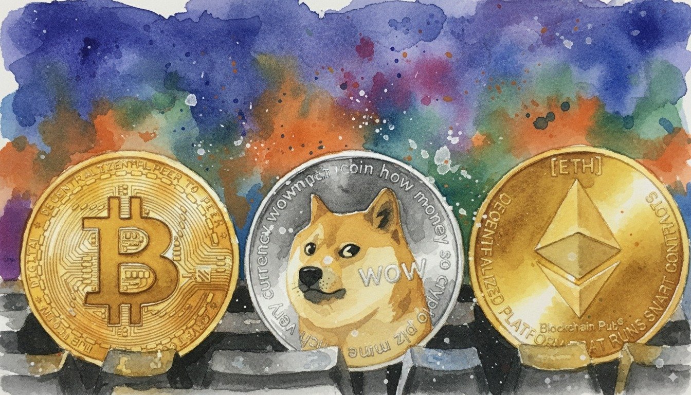 Чому Dogecoin відстає від Bitcoin та Ethereum у 2025 році