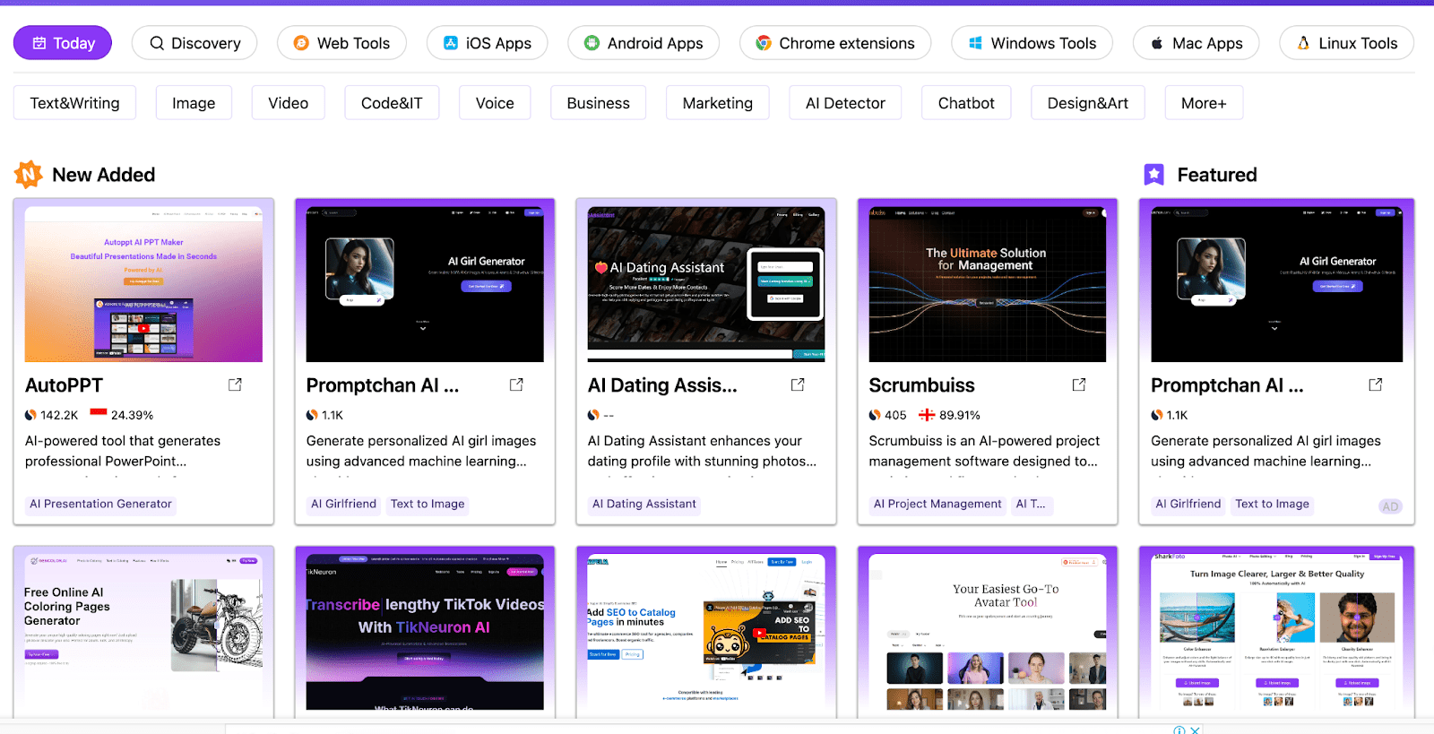 Еженедельно на платформу CREATI.AI добавляется новая программа для производства контента. Источник: creati.ai