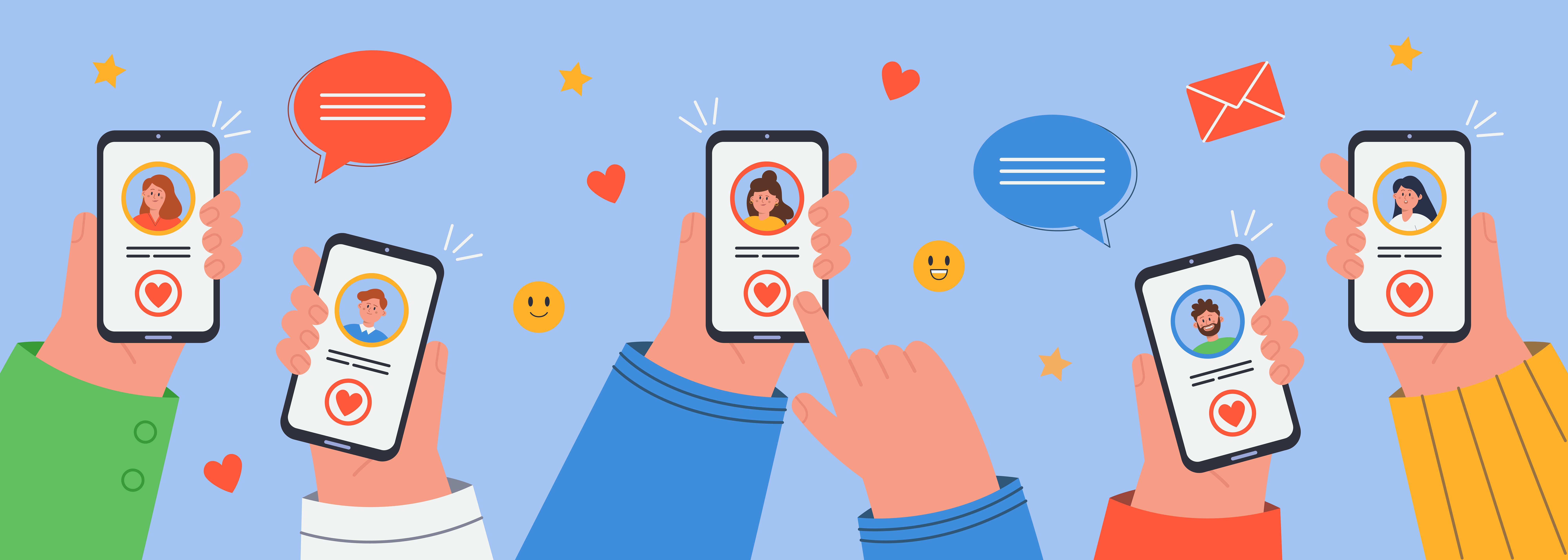 People using online dating apps. Source: Image by pch.vector on Freepik 