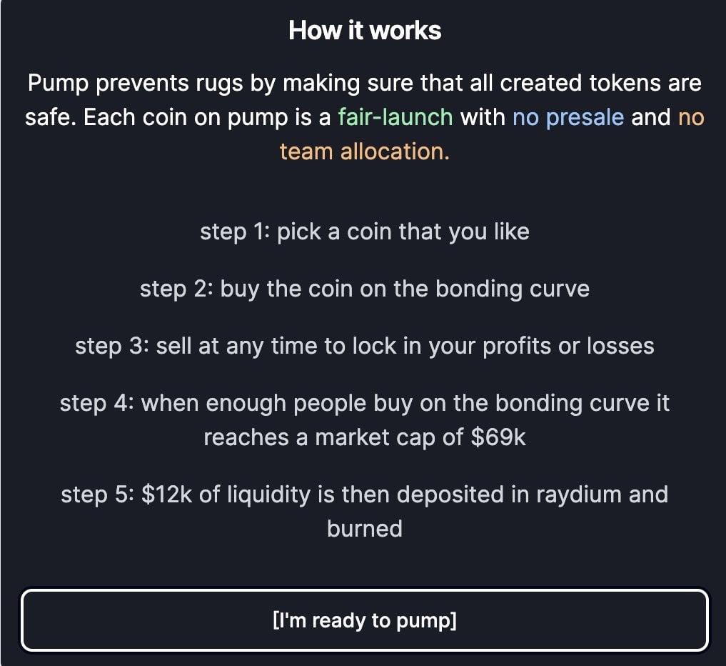 How the Pump.fun platform works. Source: pump.fun 