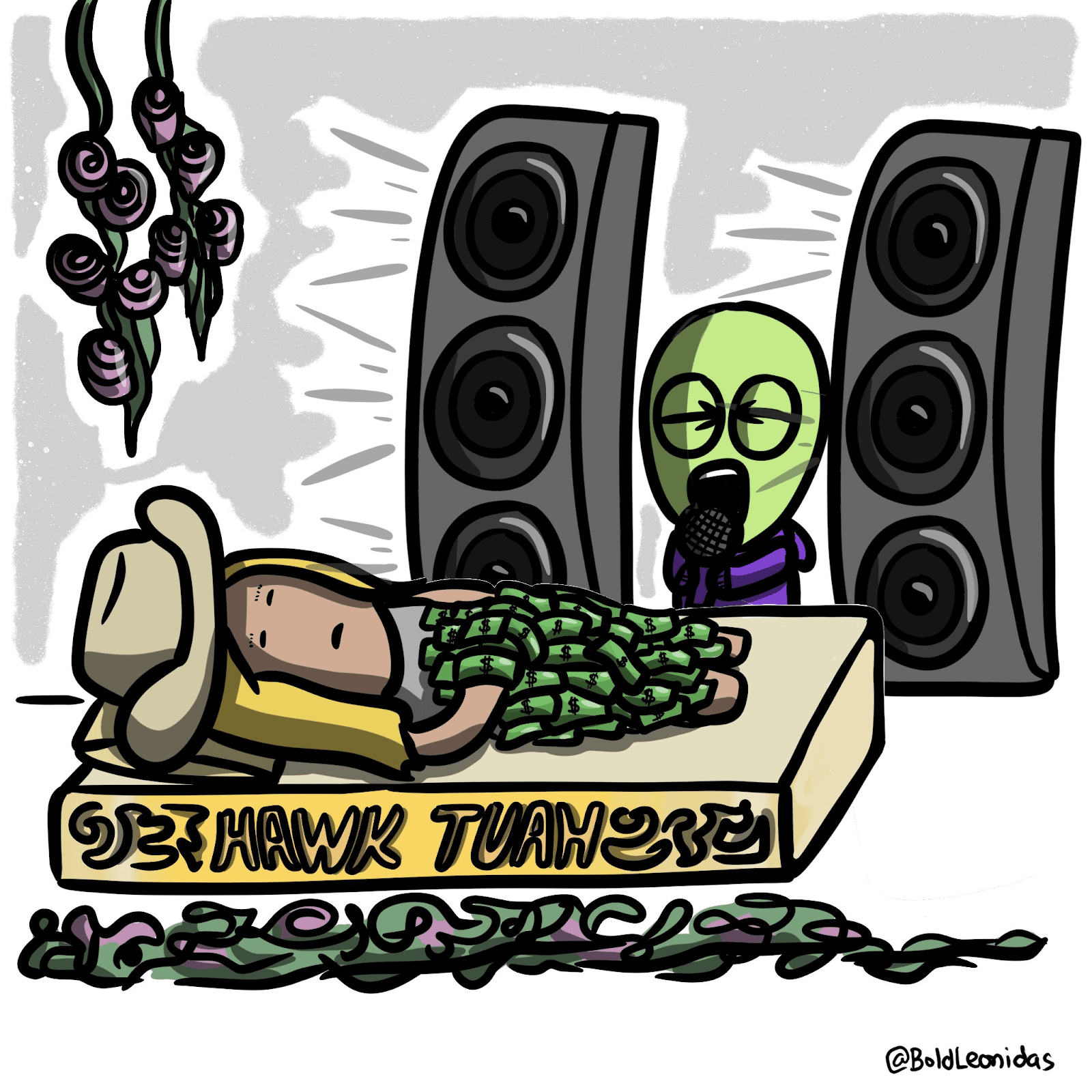Artwork by boldleonidas capturing the drama surrounding Haley Welch and HAWK. Source: x.com