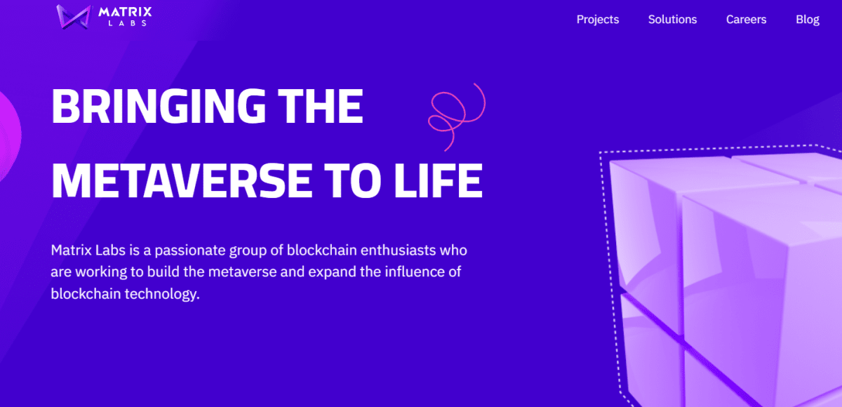 Головна сторінка сайту Matrix Labs