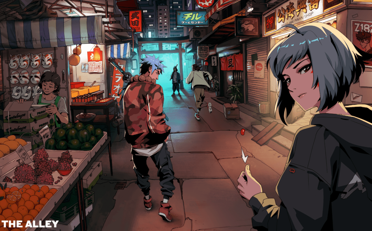 The alley serves as the entrance to The Garden metaverse. Source — www.azuki.com