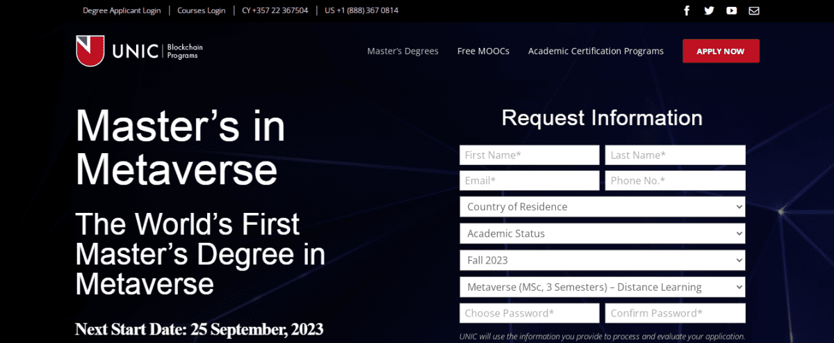 Enrollment for all those interested in the Master