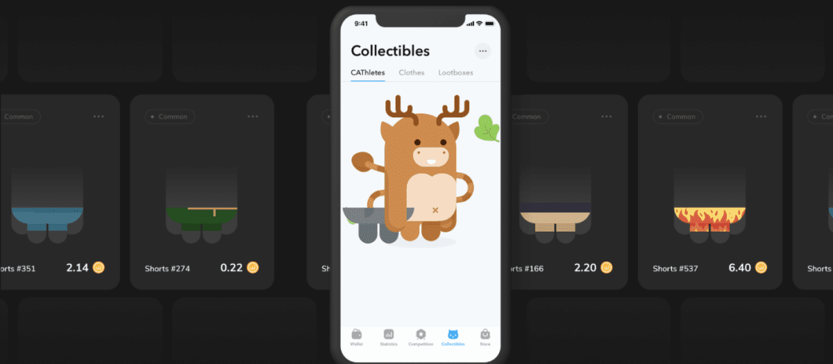 Внешний вид NFT Катлета в приложении Walken