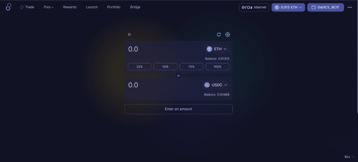 Стартовая страница DEX SyncSwap. Источник: https://syncswap.xyz/
