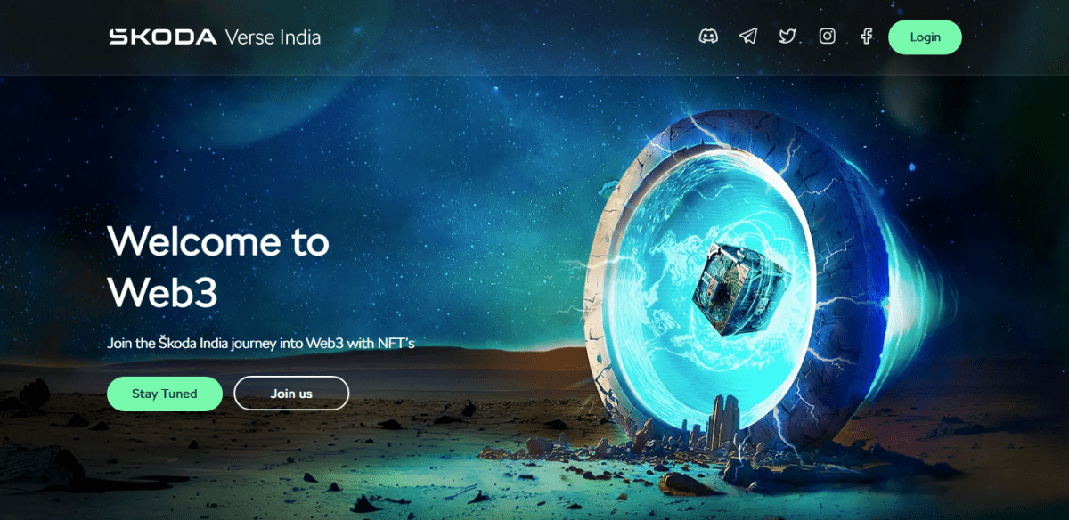 Головна сторінка сайту платформи. Джерело: skodaverseindia.co.in