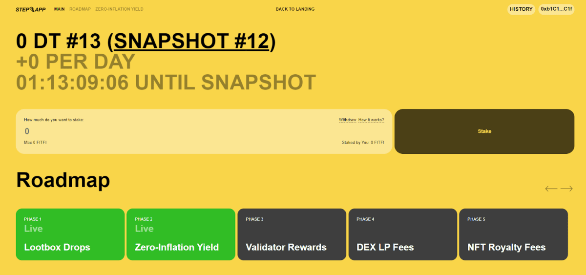 Страница стейкинга токена FITFI