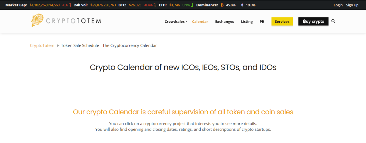 Календарь от Cryptototem. Источник: cryptototem.com