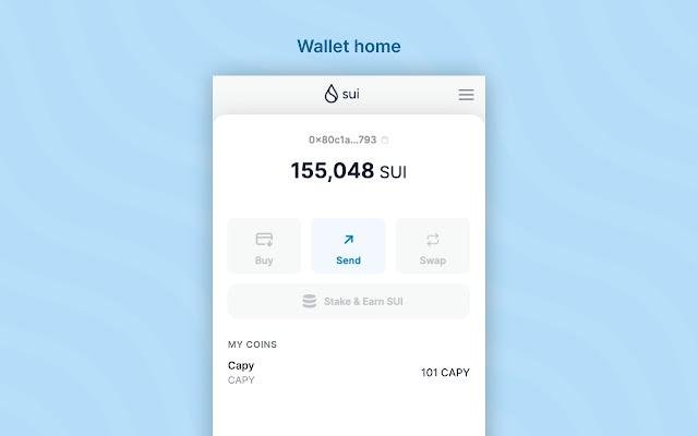 Sui wallet user interface 