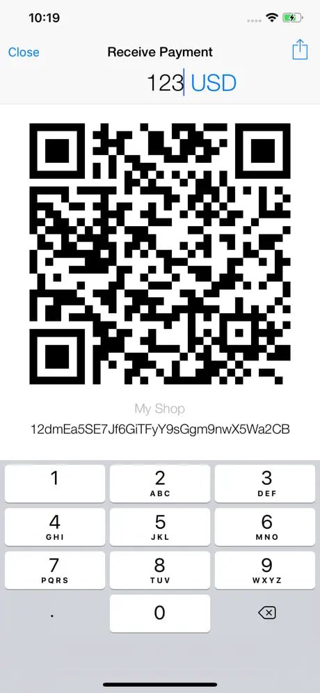 Mycelium transaction screen. Source: apps.apple