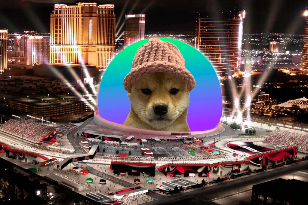 How the Las Vegas Sphere might look according to the WIF community. Source: dogwifcoin.org