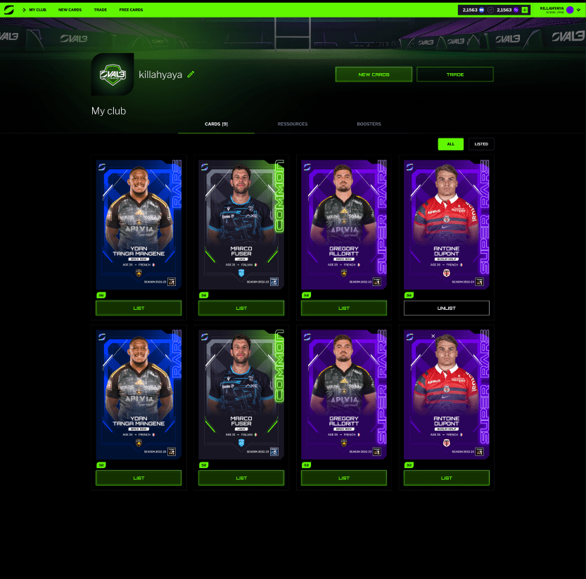 Собирай и прокачивай свою команду из лучших регбистов мира. Источник: https://twitter.com/Oval3_game